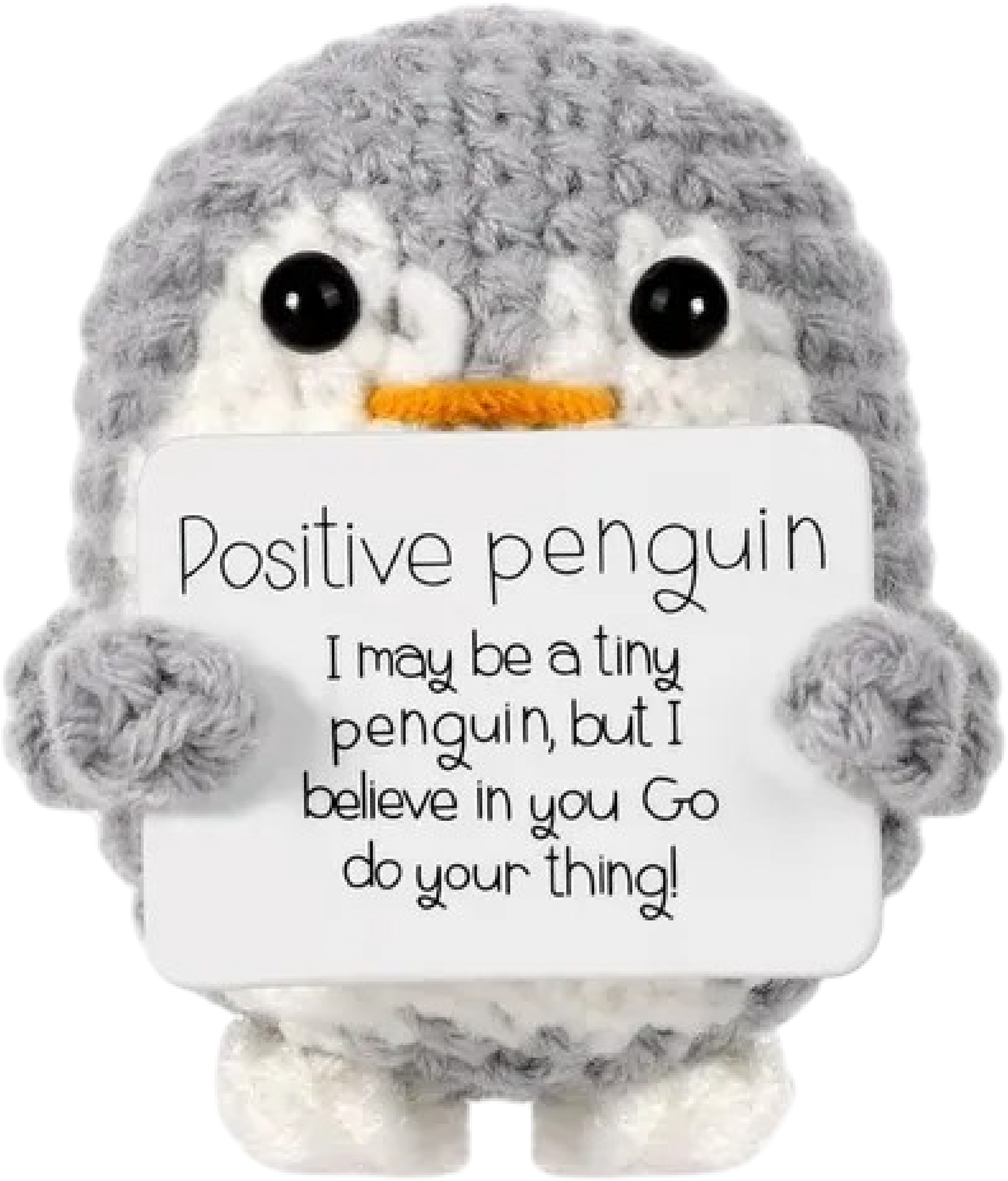 I AM CREATIVE Positive Penguin 10cm 219093 grau