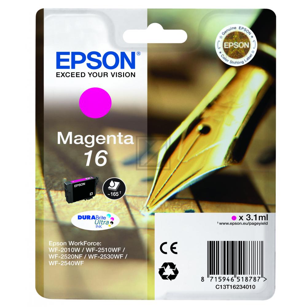 EPSON Tintenpatrone 16 magenta T162340 WF 2010/2540 165 Seiten EPSON Tintenpatrone 16 magenta T162340 WF 2010/2540 165 Seiten