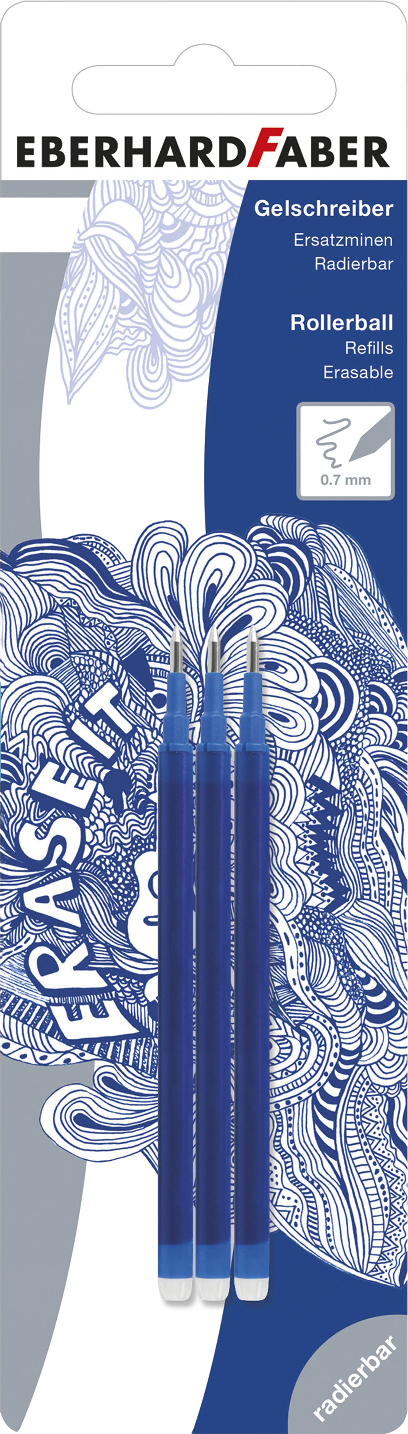 EBERHARD FABER Gelmine Erase It 0.7mm 582152 blau 3 Stück