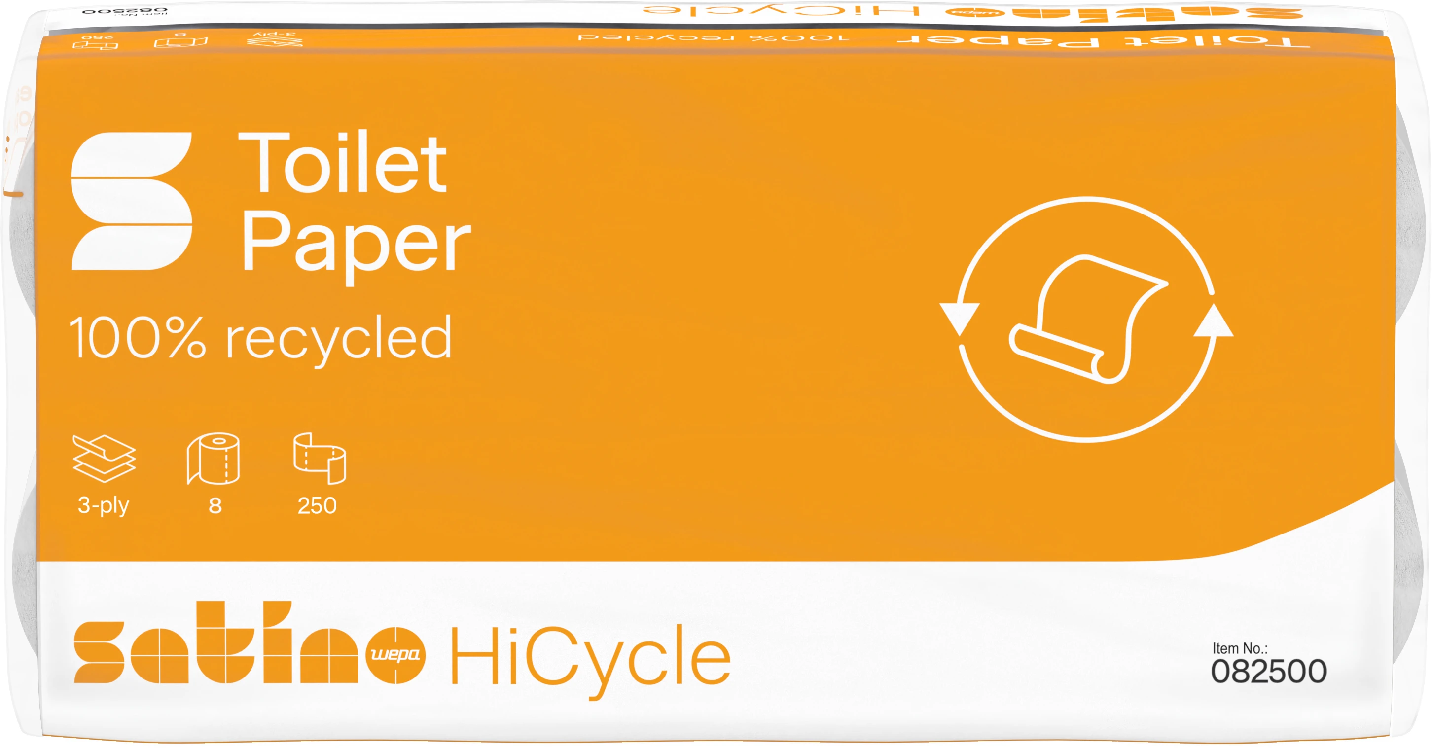 SATINO Toilettenpapier HiCycle 082500 250 Coupons, 8 Rollen