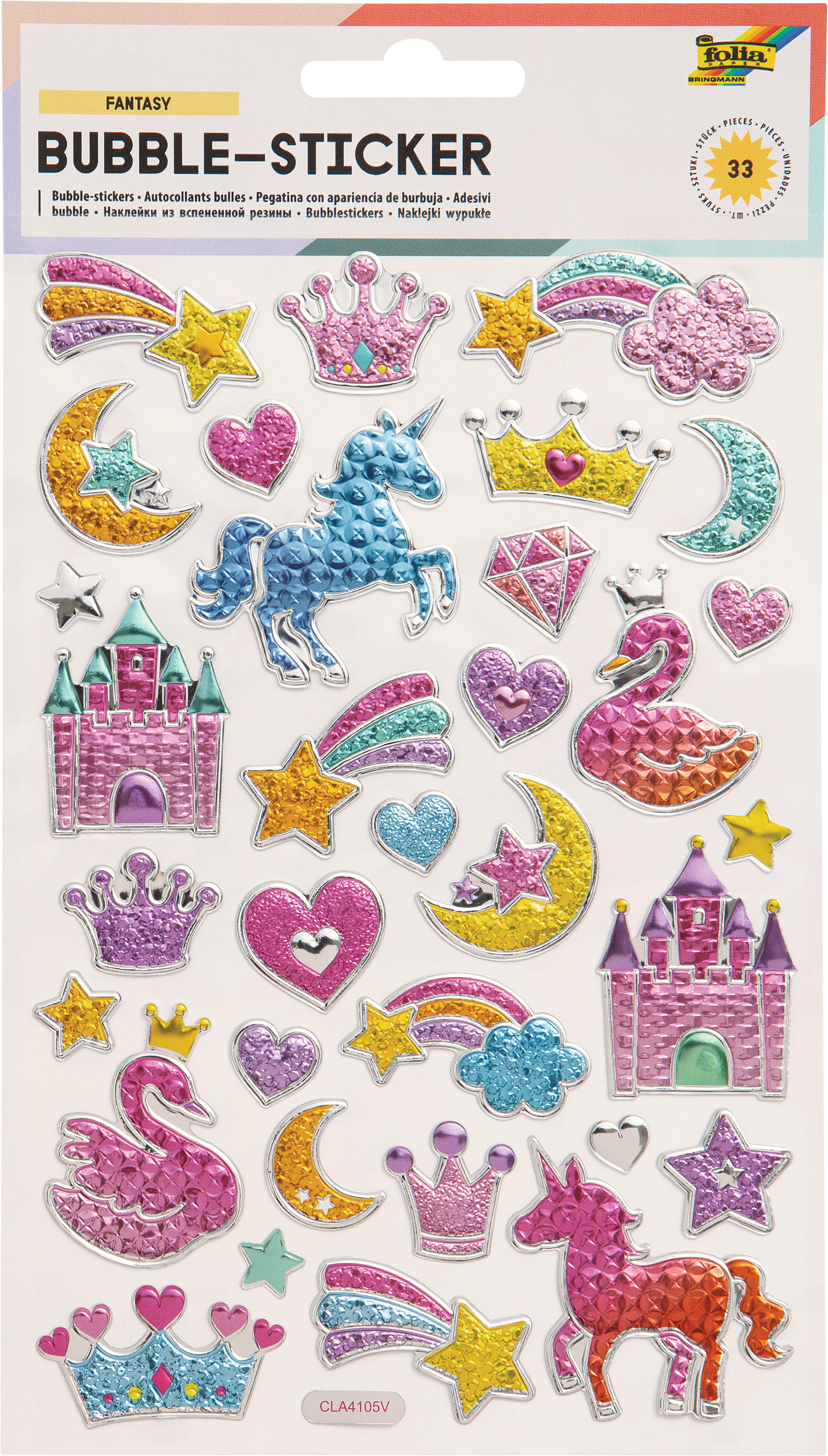 FOLIA Bubble-Sticker 14x21cm 19504 Fantasy