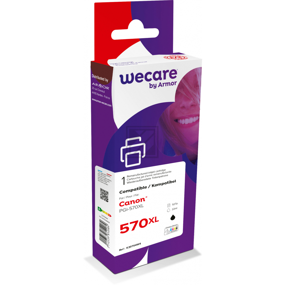 WECARE Tinte XL rebuilt schwarz PGI-570XLPGBWE zu Canon PIXMA MG5750 25ml WECARE Tinte XL rebuilt schwarz PGI-570XLPGBWE zu Canon PIXMA MG5750 25ml