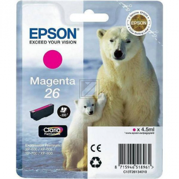 EPSON Tintenpatrone magenta T261340 XP 700/800 300 Seiten EPSON Tintenpatrone magenta T261340 XP 700/800 300 Seiten