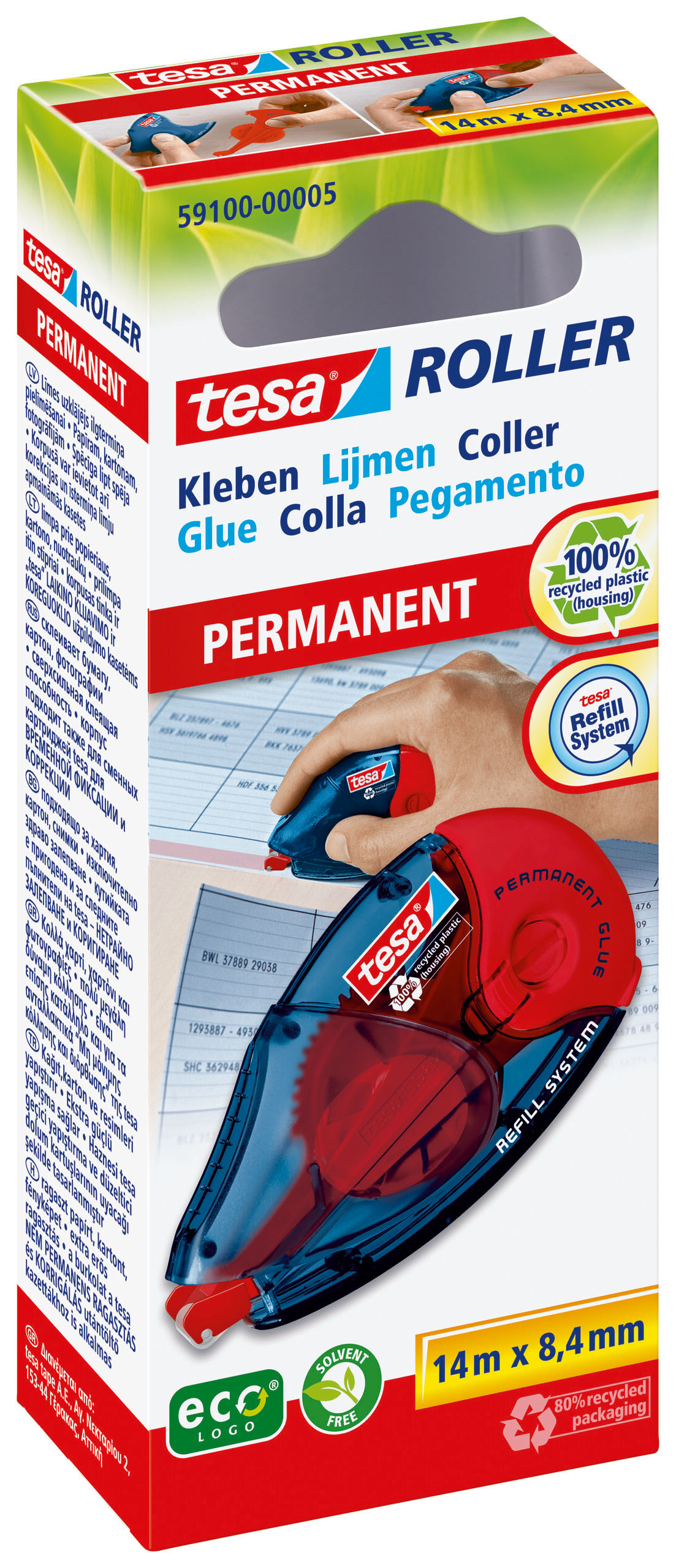 TESA Kleberoller ecoLogo 591000000 perm. 8.4mmx14m