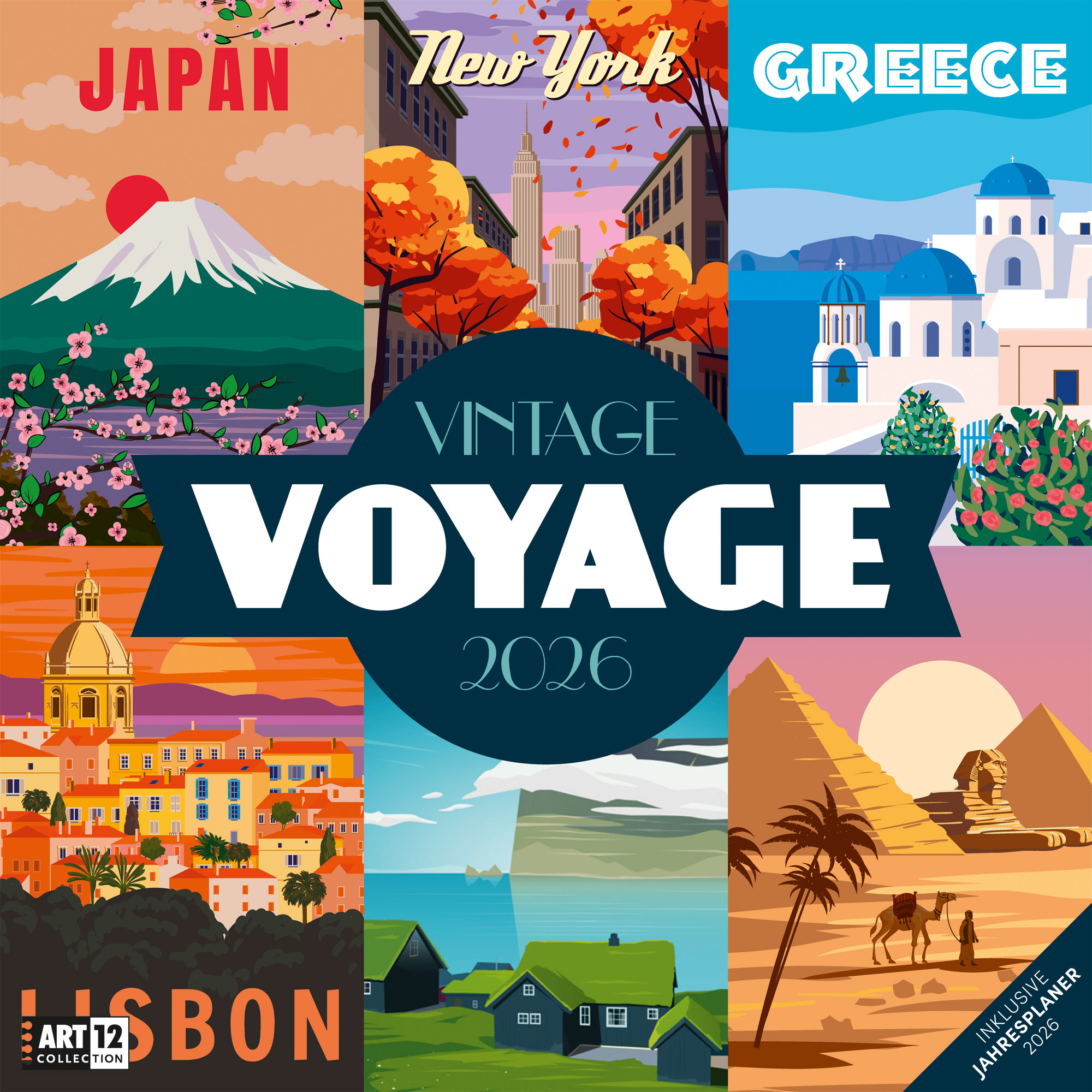 ACKERMANN Bildkalender 2026 4603 Vintage Voyage ML 30x30cm