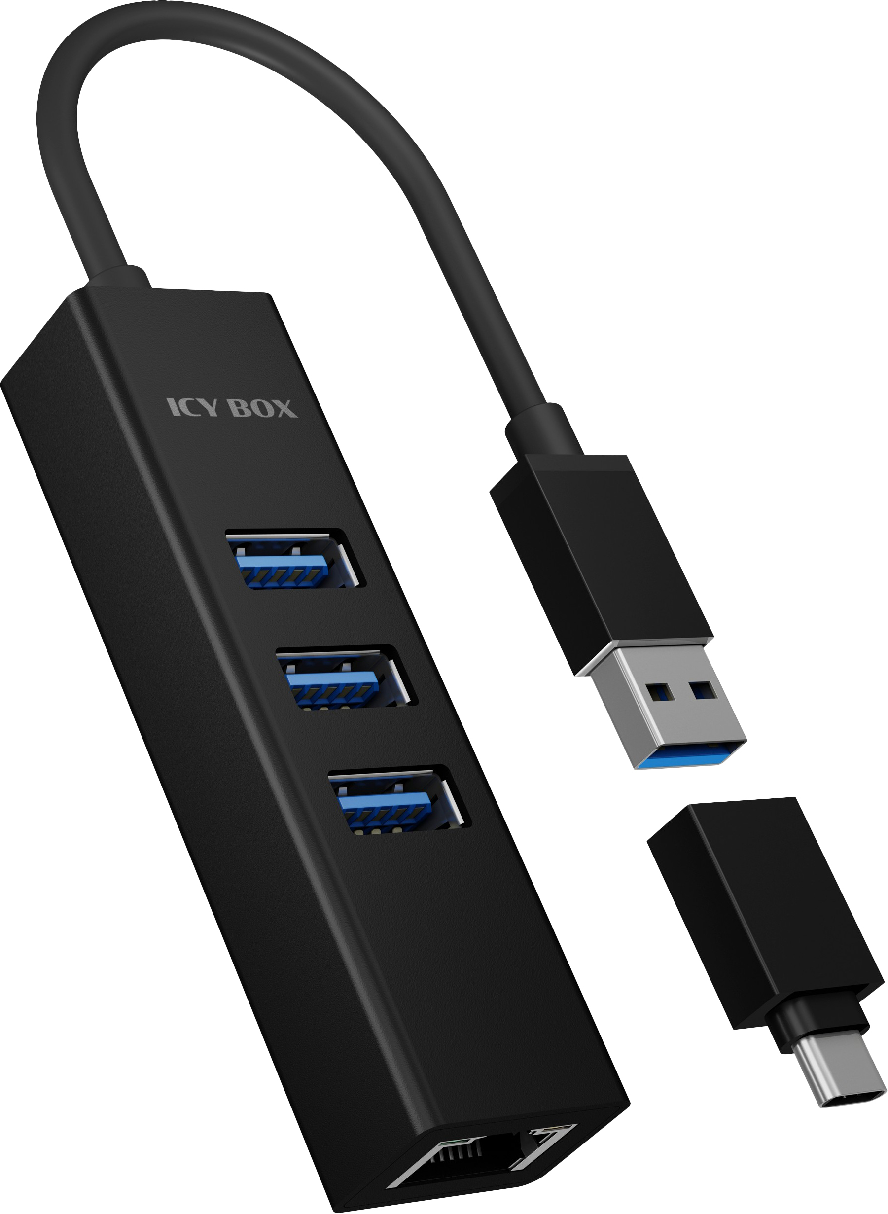 ICY BOX USB Hub & Gigabit Eth. LAN IB-HUB1419-LAN 3x USB-A