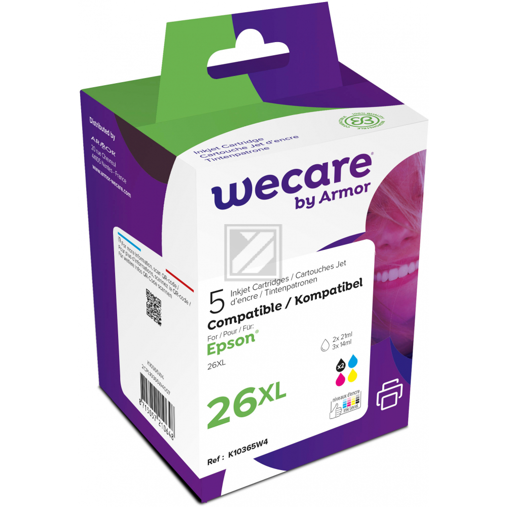 WECARE Multipack new built CMYBK T261640WE z.Epson XP700/800 2x 21/3x14ml