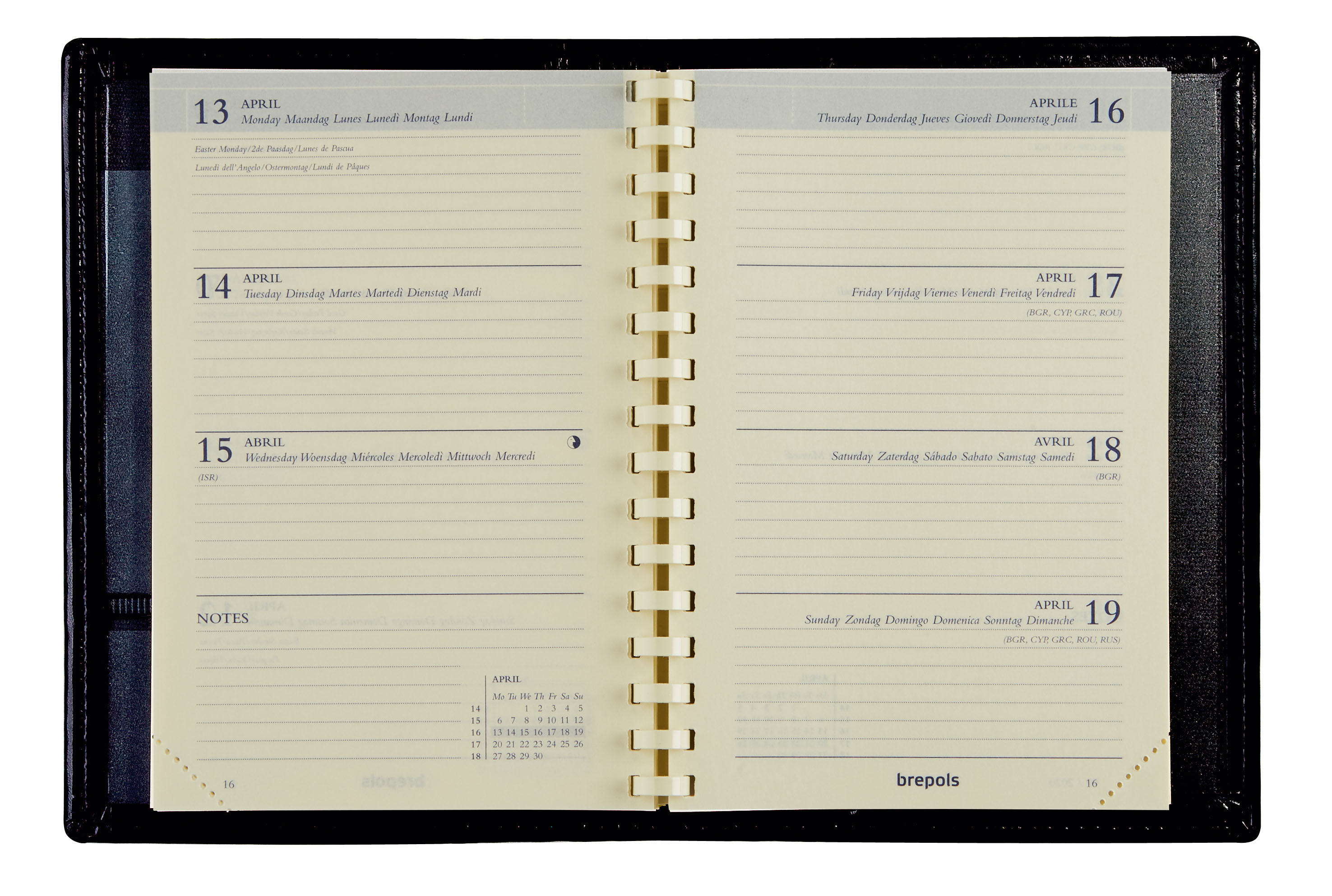 BREPOLS Agenda Delta 2026 0.834.9900 1W/2S Ers. chamois 8.5x12.5cm