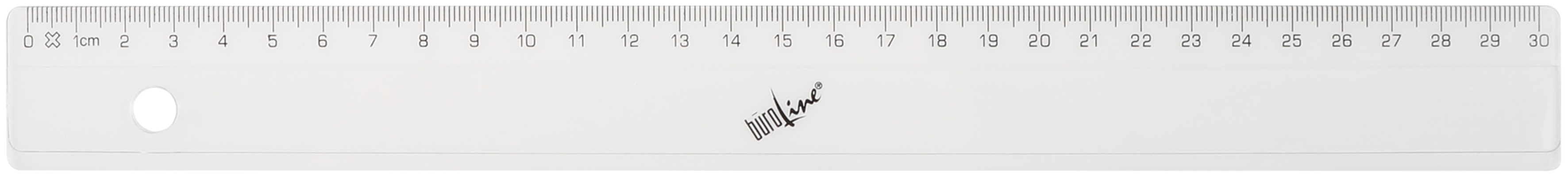 BÜROLINE Massstab 30cm 303400 unzerbrechlich transparent