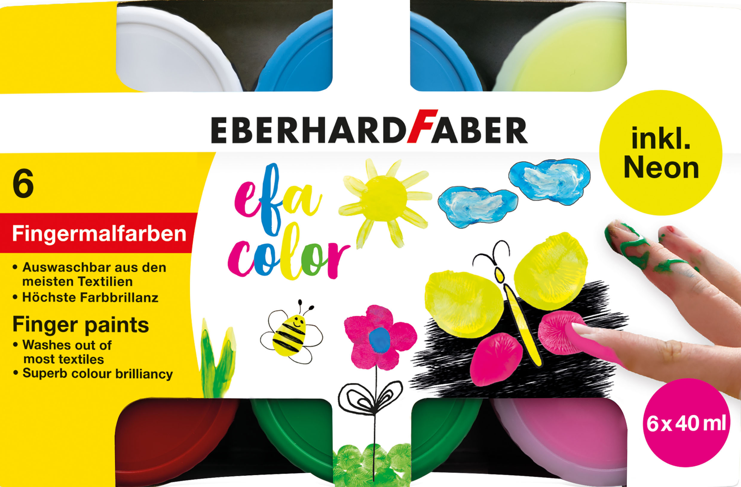 EBERHARD FABER Fingermalfarben Neon 578603 6x40ml