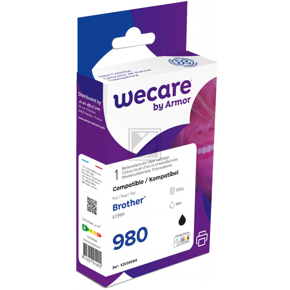 WECARE Tinte rebuilt schwarz LC-985BKWE z. Brother DCP-165C 14ml WECARE Tinte rebuilt schwarz LC-985BKWE z. Brother DCP-165C 14ml