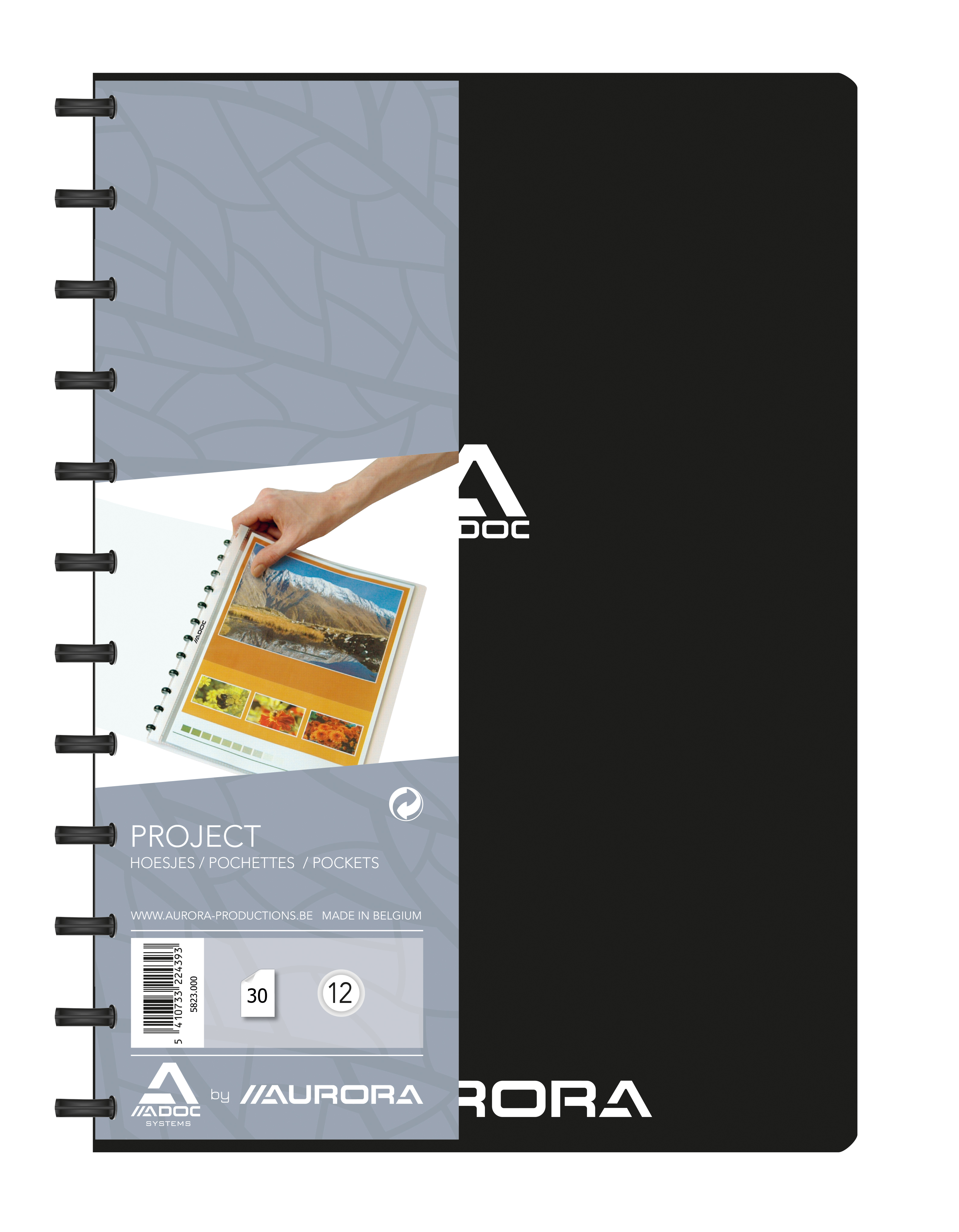 ADOC Sichtbuch Projekt A4 5823.000 schwarz 20 Taschen