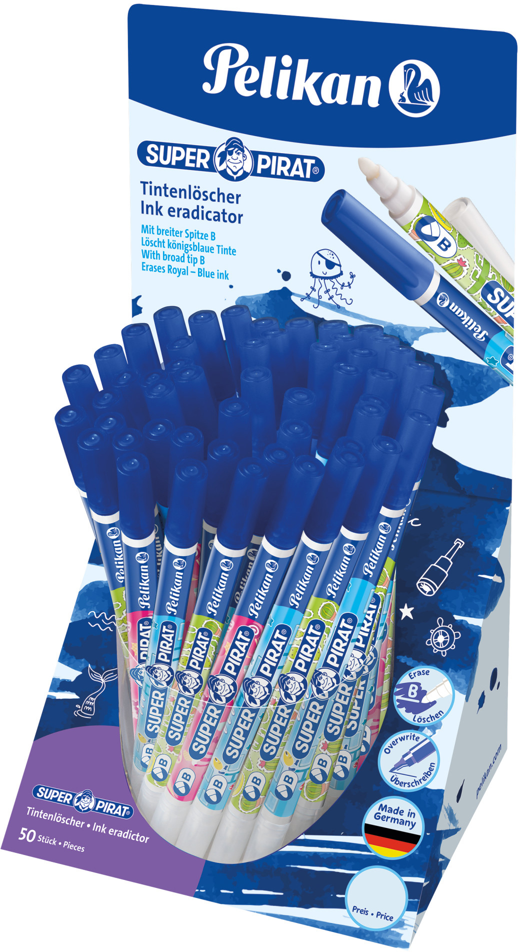 PELIKAN Tintenlöschstifte breit 987024 Super-Pirat 850