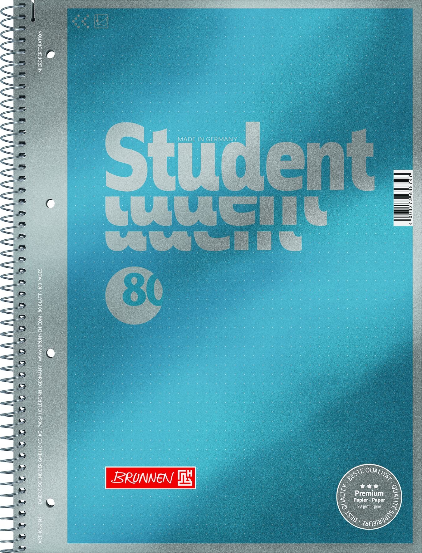 BRUNNEN Collegeblock Premium A4 1067147 Punktraster 80 Blatt