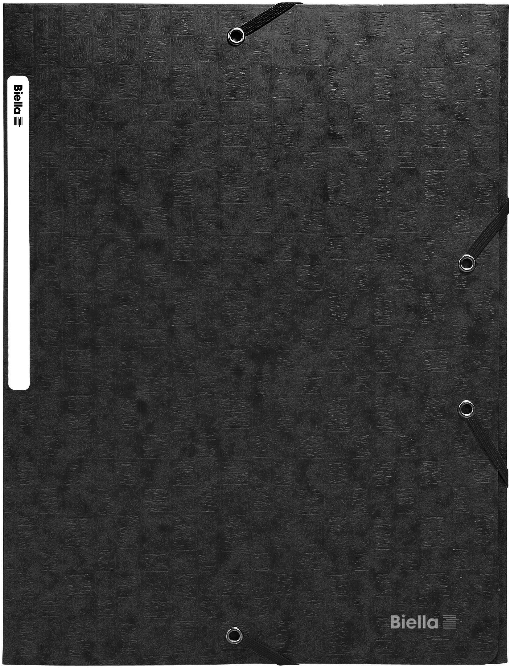 BIELLA Gummibandmappe A4 17840002U schwarz, 590gm2 220 Bl.