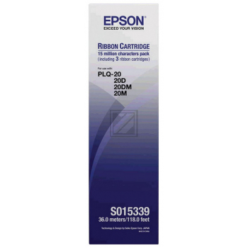 EPSON Farbband Nylon schwarz S015339 PLQ-20/20M 3 Stück EPSON Farbband Nylon schwarz S015339 PLQ-20/20M 3 Stück