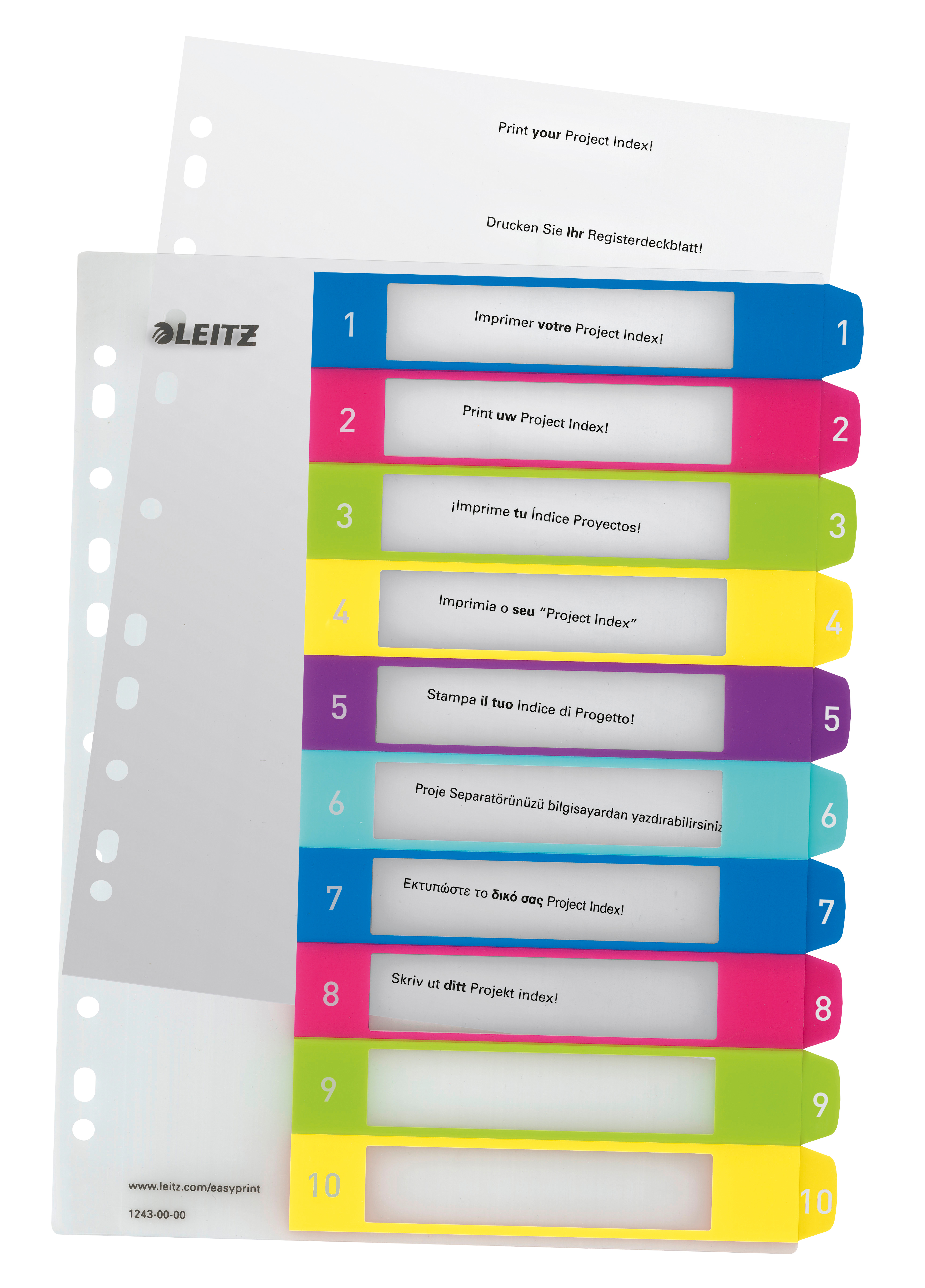 LEITZ Register PP WOW A4+ 12430000 mutlicolor 1-10