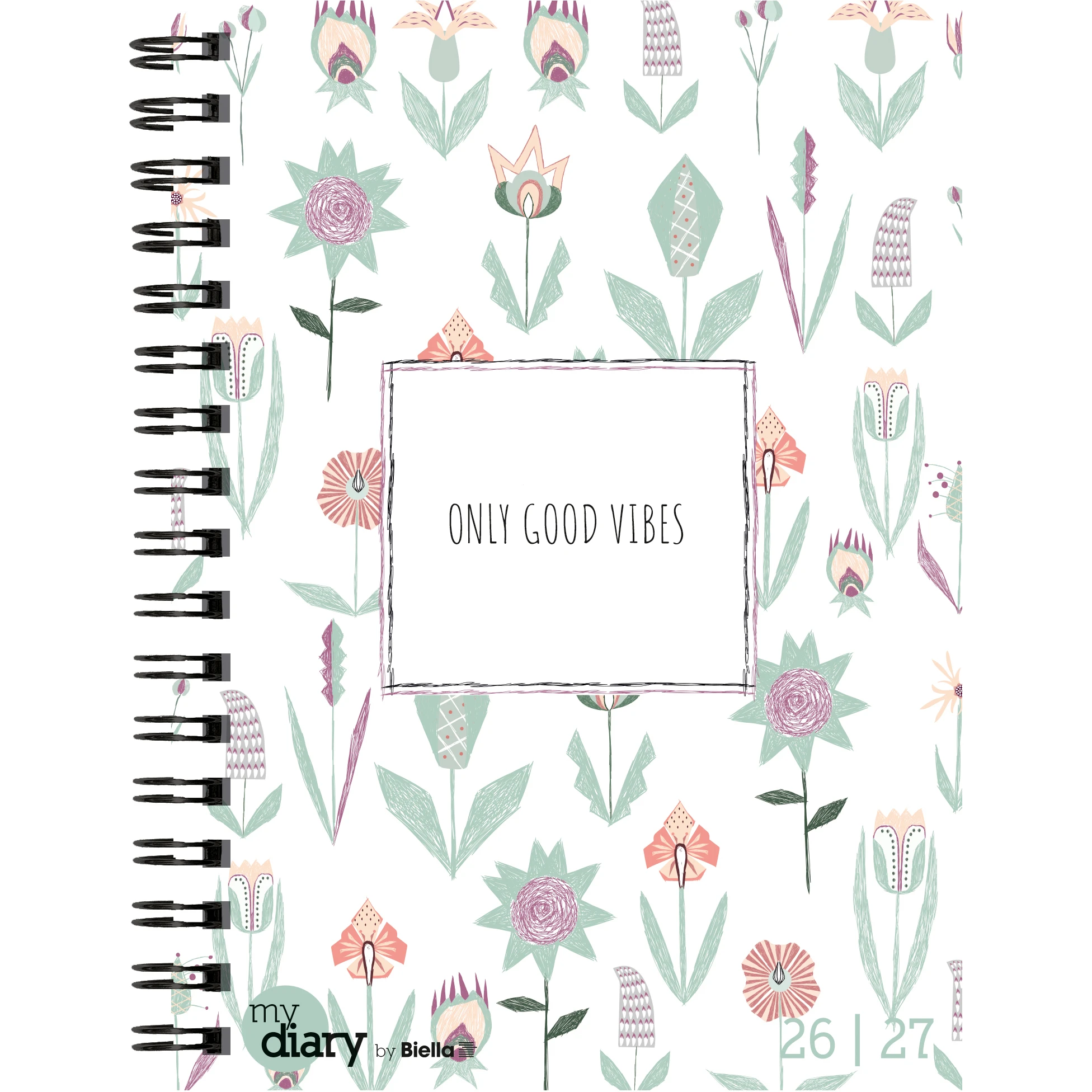 BIELLA Schüleragenda Flower 26/27 806517900027U 1W/2S 12x16.5cm