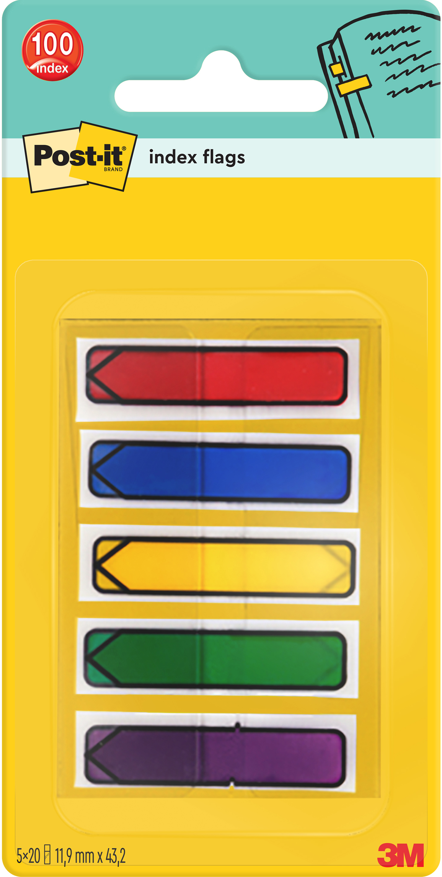 POST-IT Index Pfeile Dispenser 684-ARR1 5-farbig 5x20 Stück