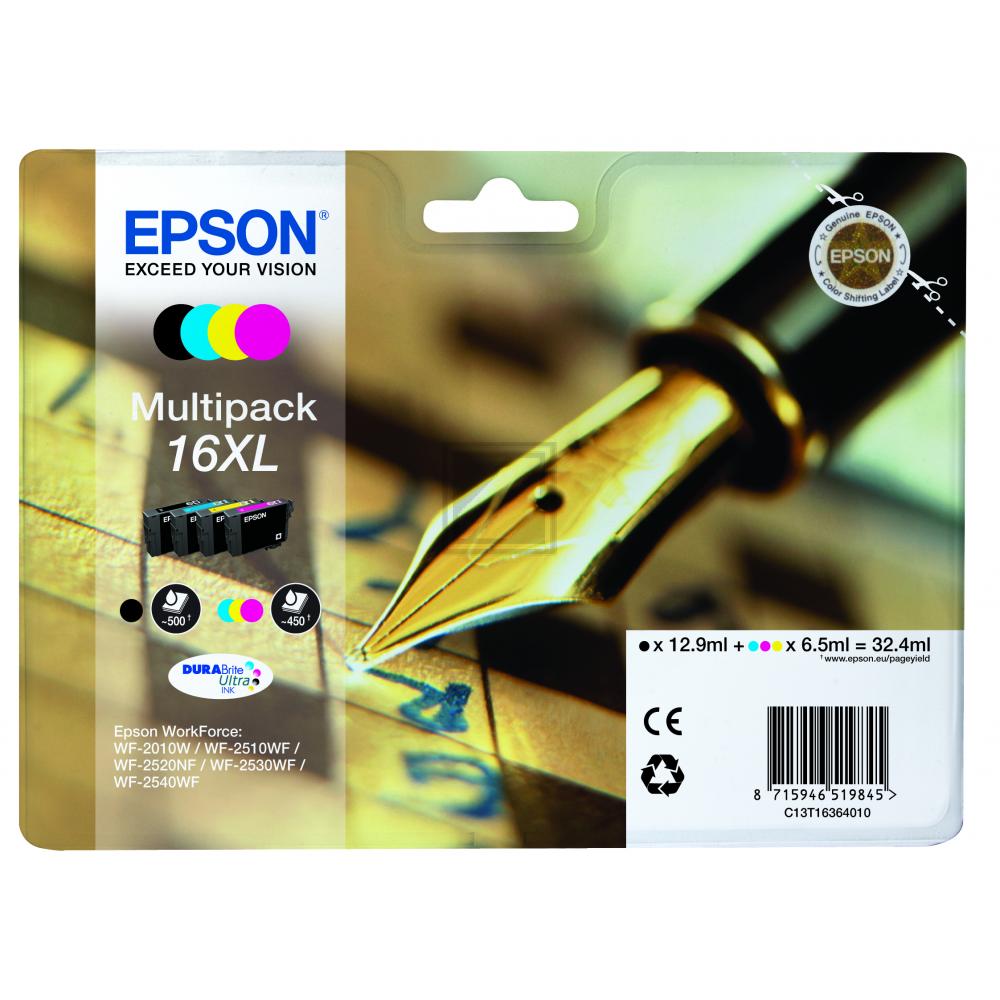 EPSON Multipack Tinte 16XL CMYBK T163640 WF 2010/2540 450/500 Seiten EPSON Multipack Tinte 16XL CMYBK T163640 WF 2010/2540 450/500 Seiten