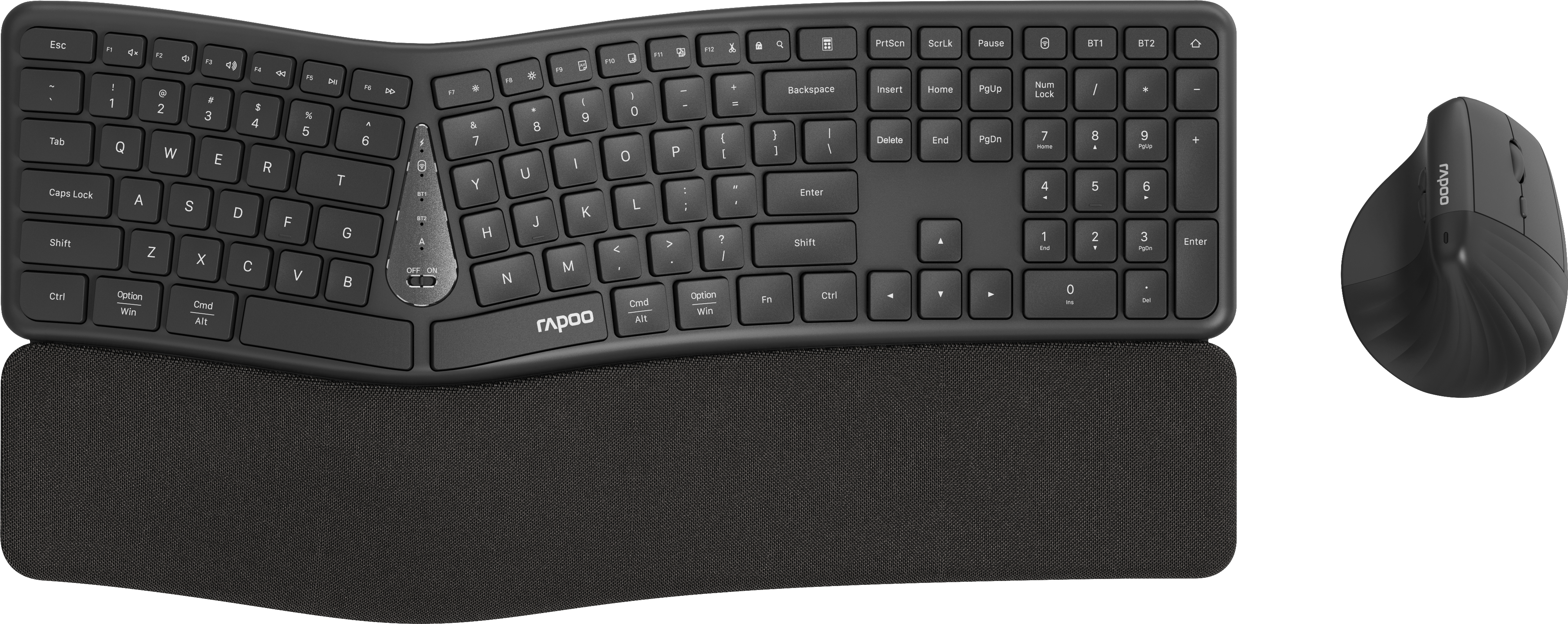 RAPOO 8810M Ergonomic Deskset 13115 Wireless, Grey