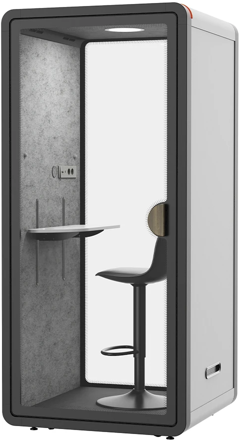 CONTINI Akustikkabine 2.3x1x1.6m 112579 weiss, inkl. Stehhocker