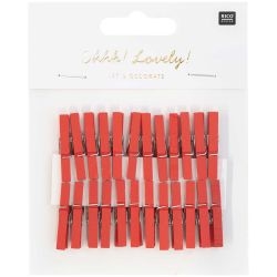 RICO DESIGN Deko-Clips 3cm 7040.31.18 rot 24 Stück