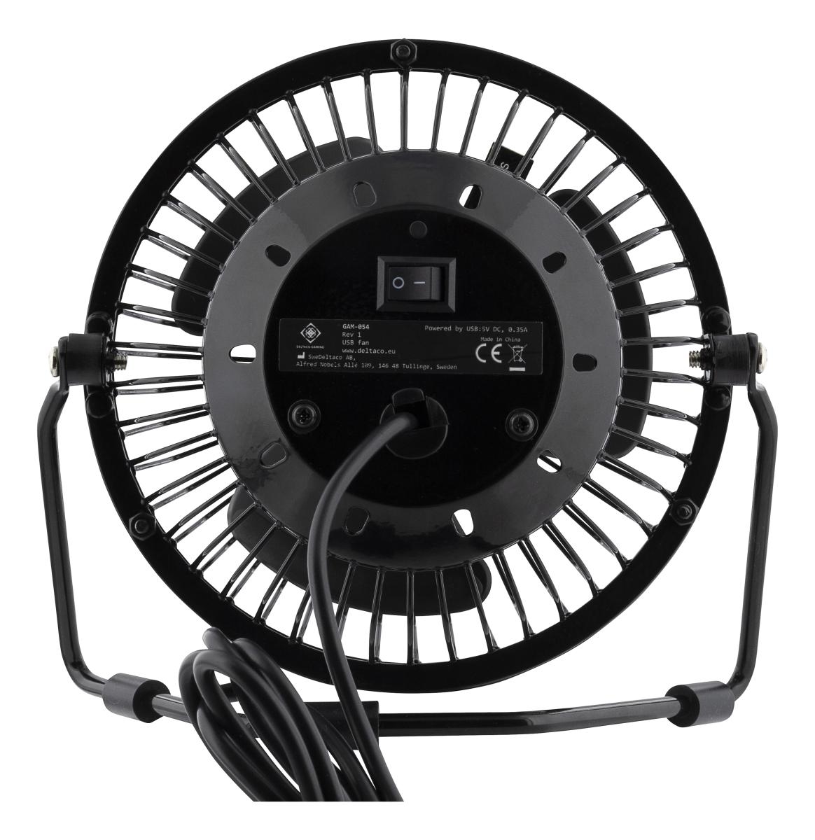 DELTACO USB LED Table Fan watch GAM-054 Black