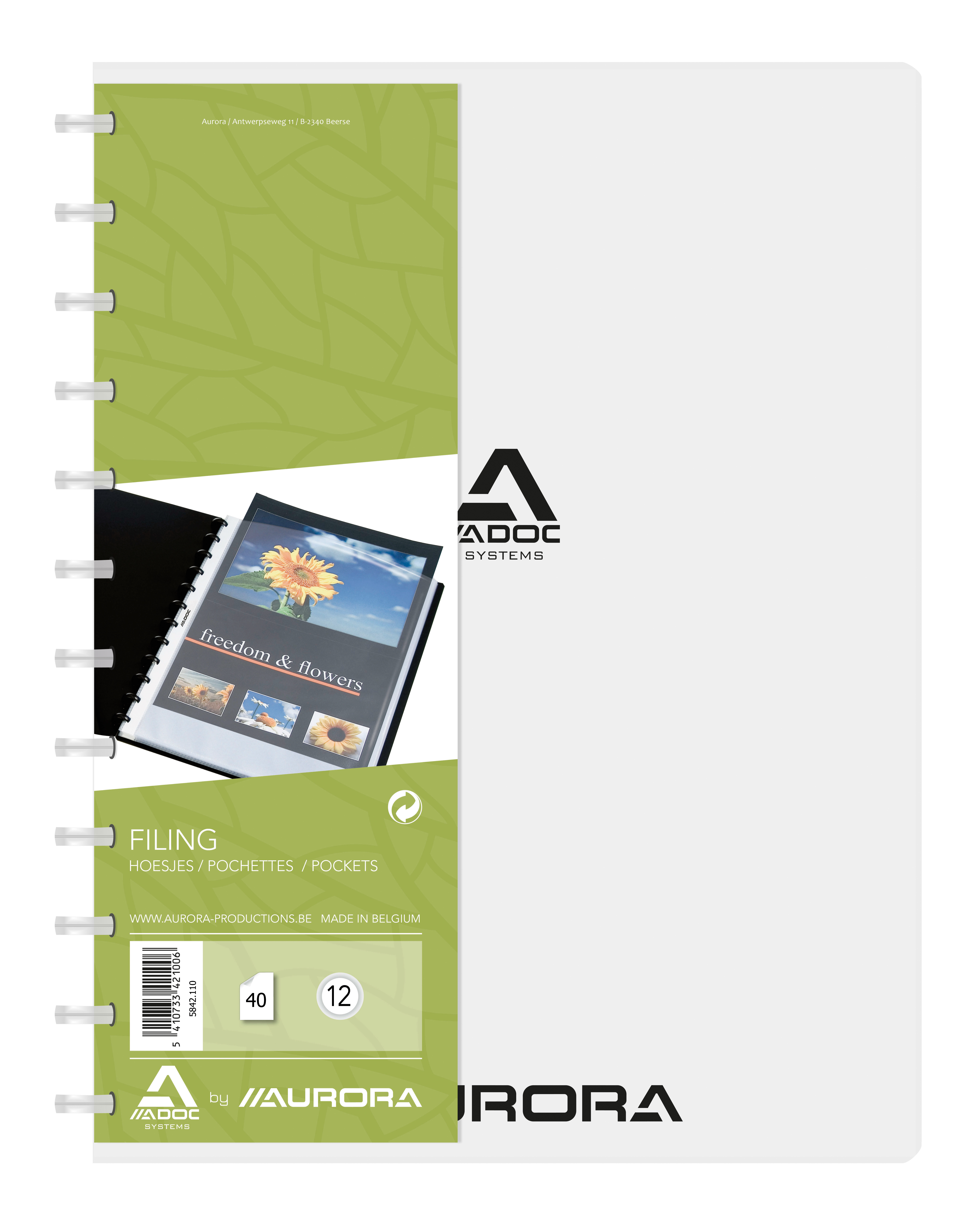 ADOC Sichtbuch Standard A4 5842.110 transparent 40 Taschen