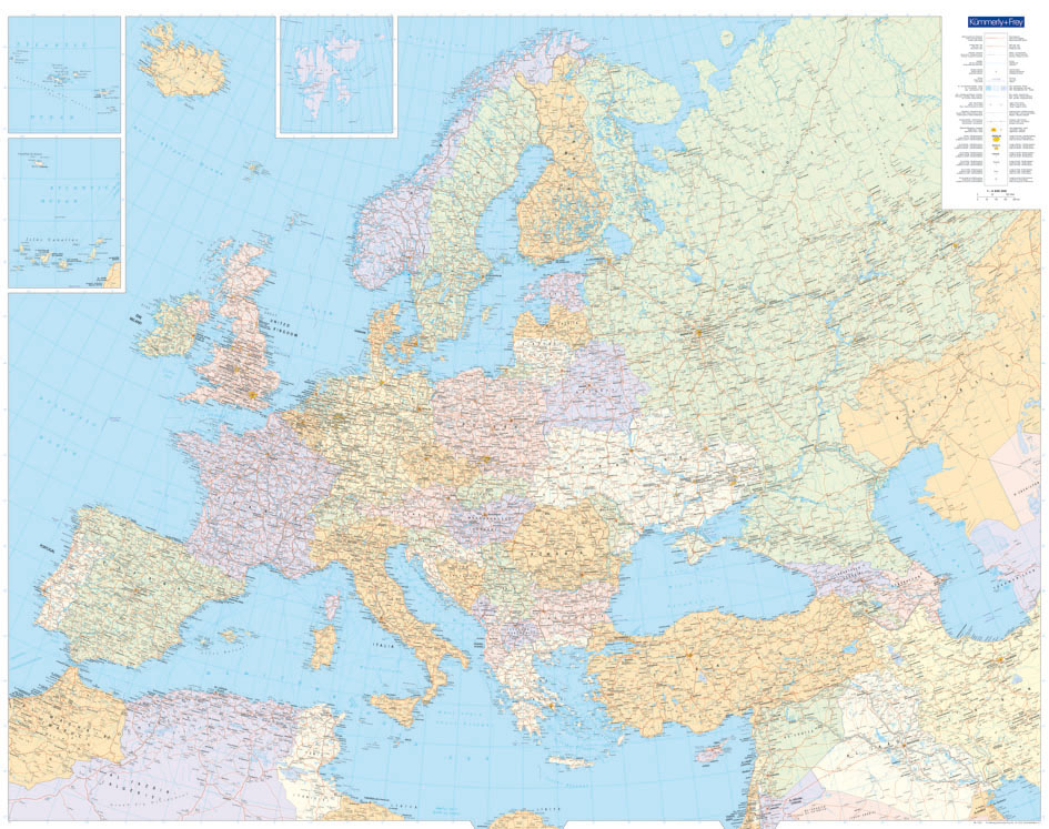KÜMMERLY+FREY Planokarte Europa 100x126cm 325994156 politisch 1:4,5 Mio. KÜMMERLY+FREY Planokarte Europa 100x126cm 325994156 politisch 1:4,5 Mio.