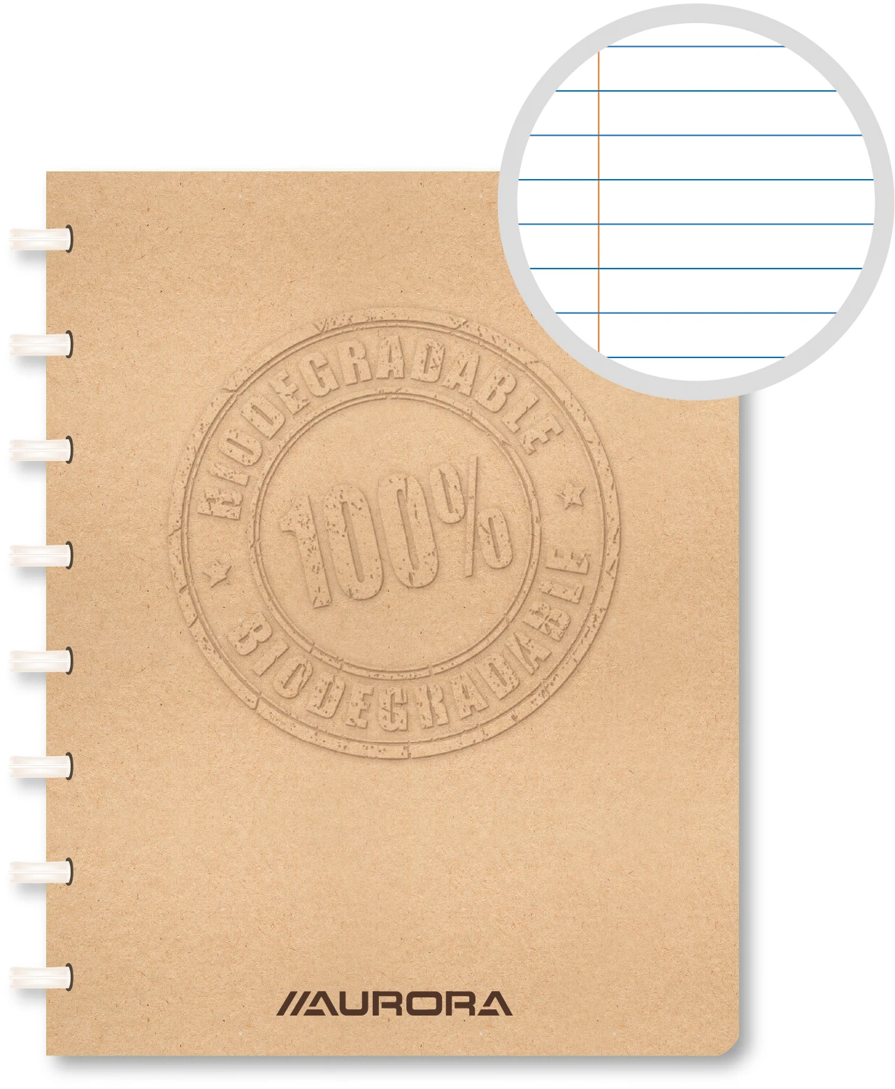 ADOC Spiralbuch BIO A5 3011.150 braun, liniert 72 Blatt