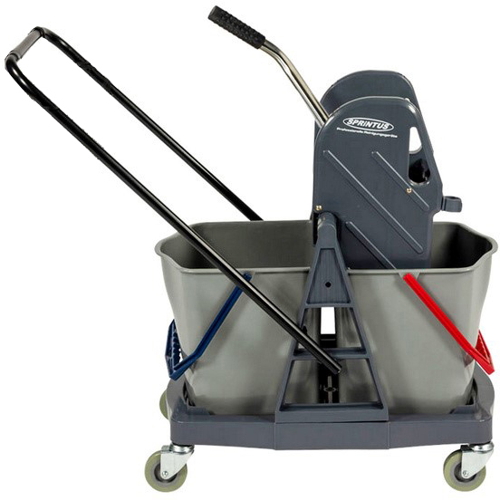 CLEAN AND CLEVER Doppelfahreimer 2x17lt 40445 grau, Kunststoff