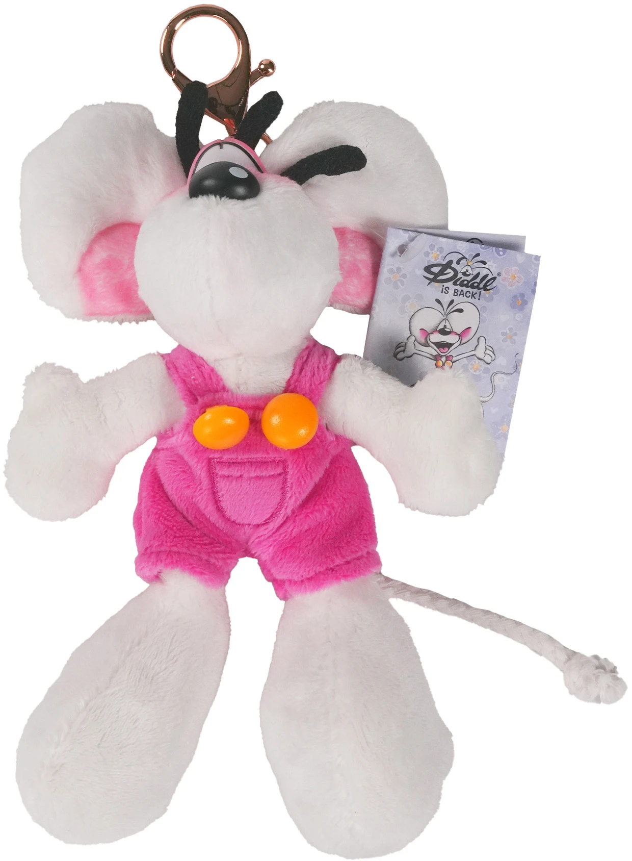 DIDDL Plüsch-Schlüsselanhänger 15cm 23471 in rosa Latzhose