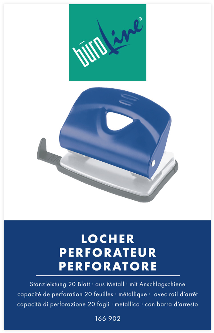 BÜROLINE Bürolocher 166902 blau 20 Blatt