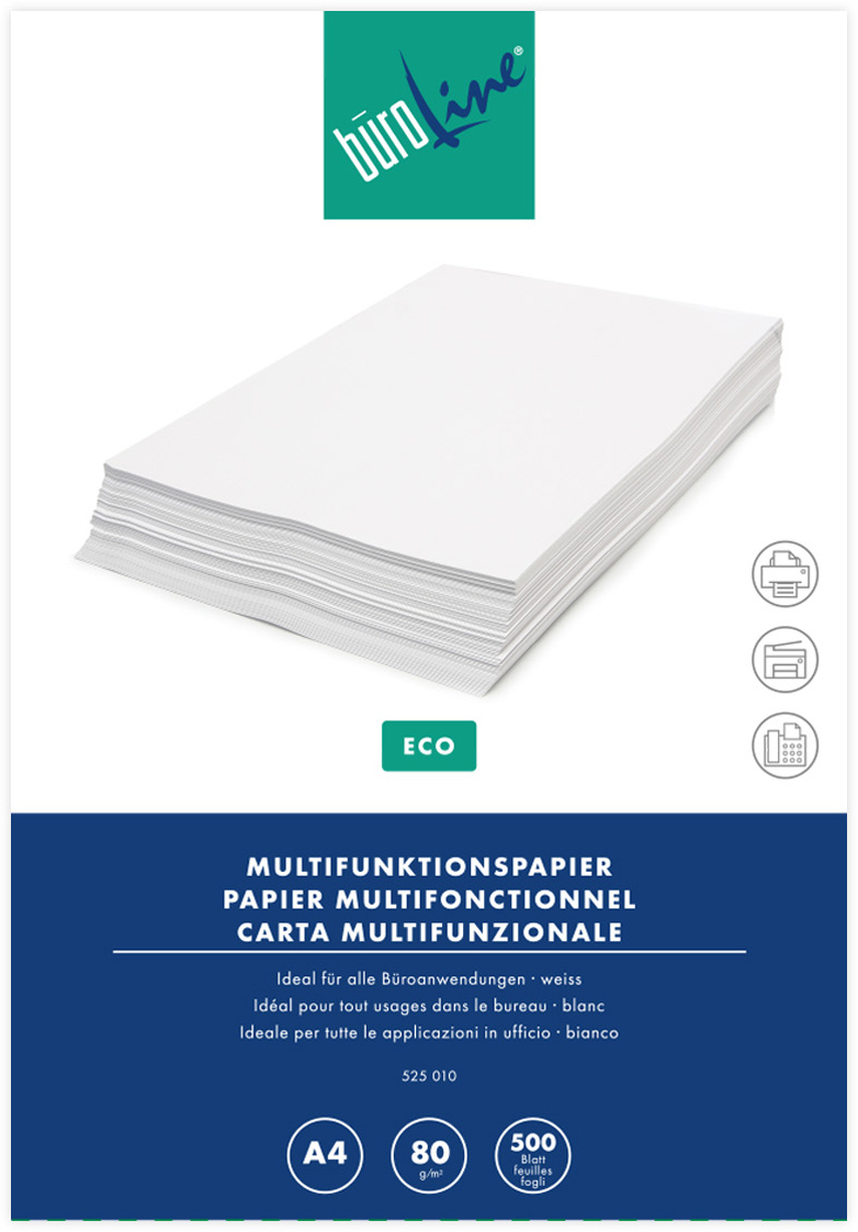 BÜROLINE Kopierpapier Eco A4 88342484 80g, weiss 500 Blatt