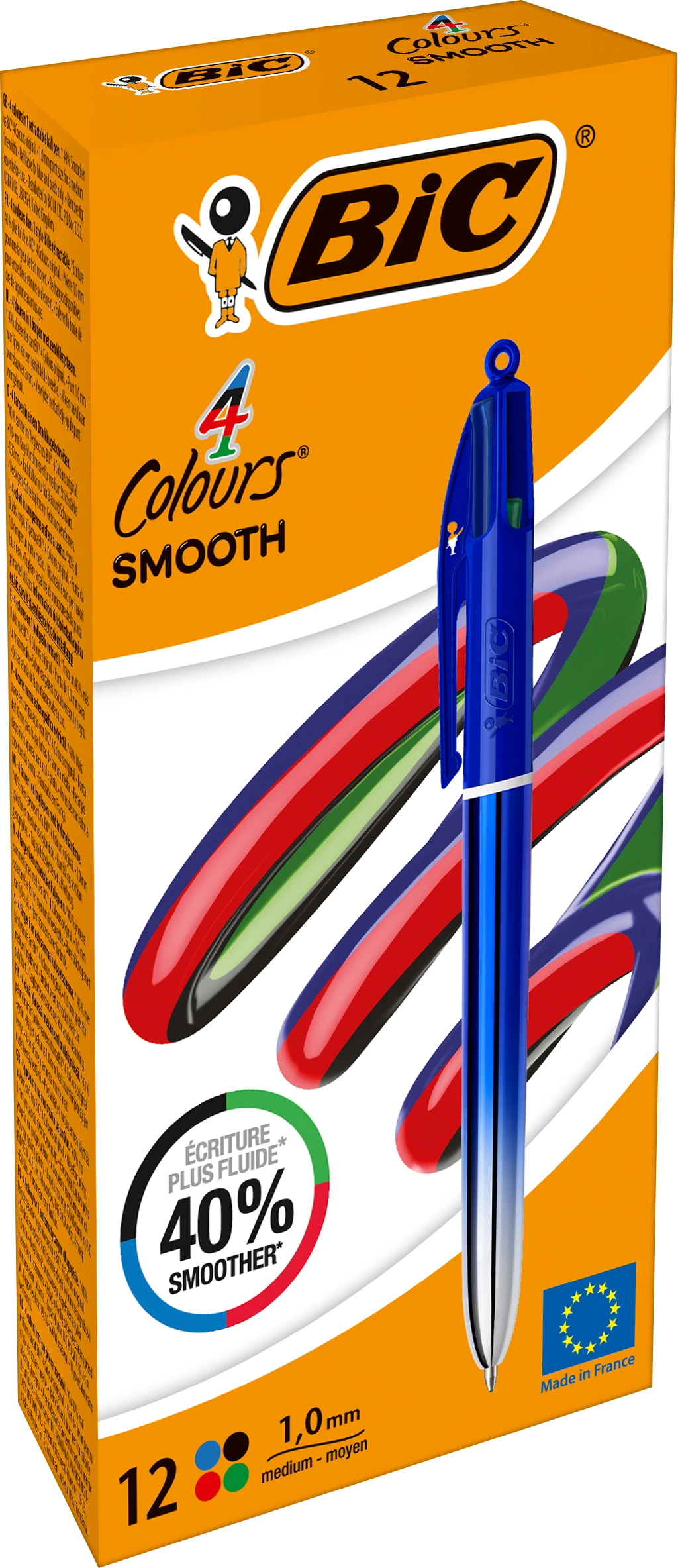 BIC Kugelschreiber 4 Colours 0.4mm 524091 Smooth Grad, blau