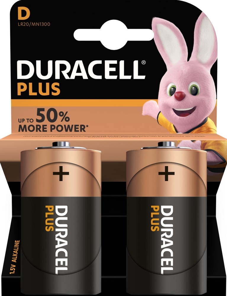 DURACELL Batterie Plus Power MN1300 D, LR20, 1.5V 2 Stück