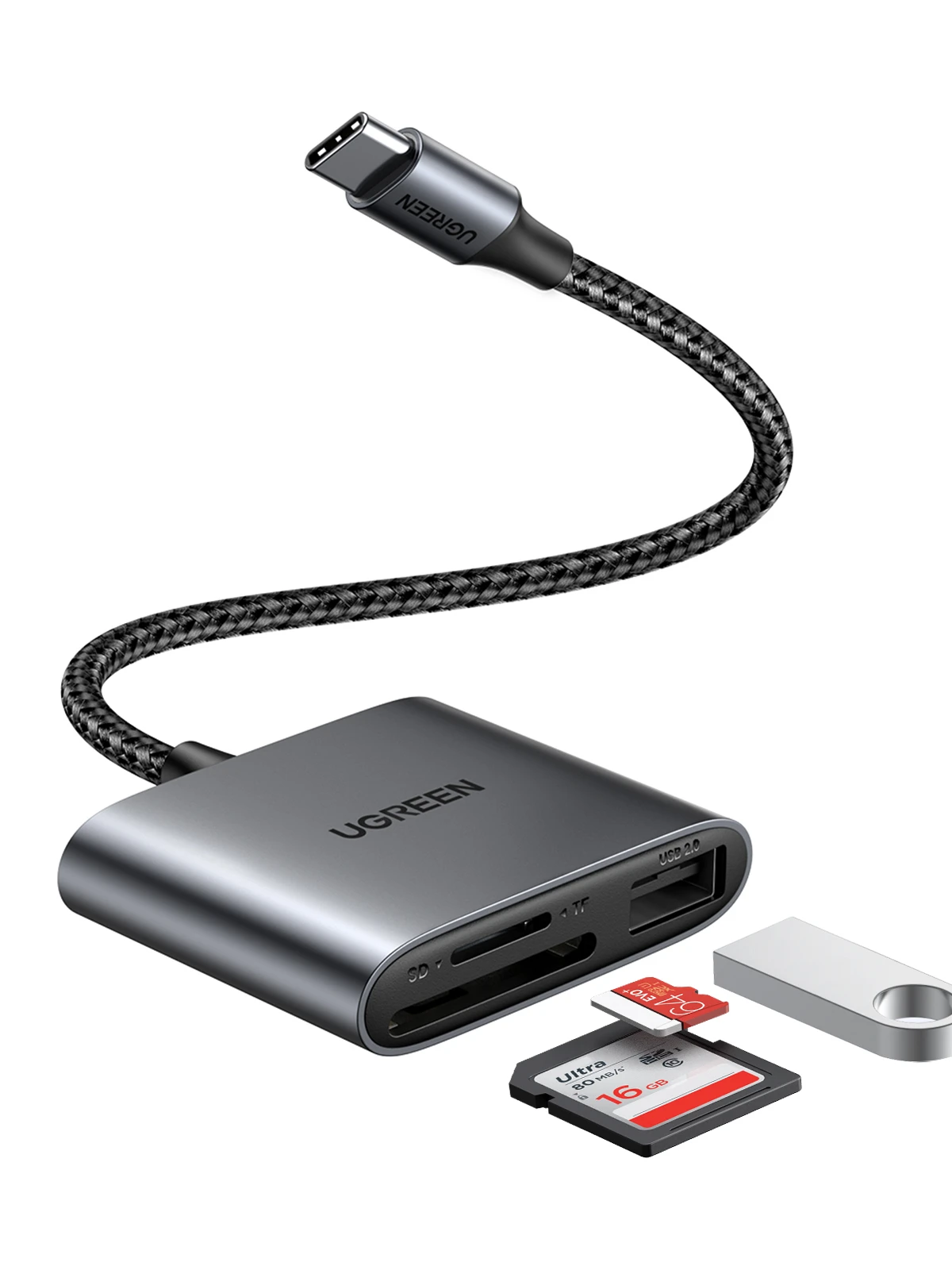 UGREEN Card Reader USB-C 3.0,SD,TF 80798 USB-A 2.0, BB