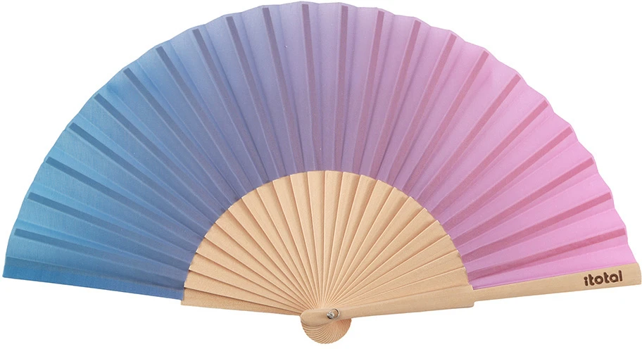 I-TOTAL Handfächer Ombre 23cm XL3164A blau, pink