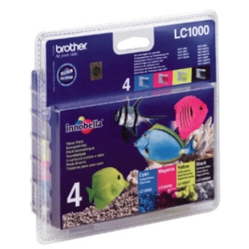 BROTHER Valuepack Tinte CMYBK LC-1000VALBP DCP-130C/MFC-240C 400 Seiten