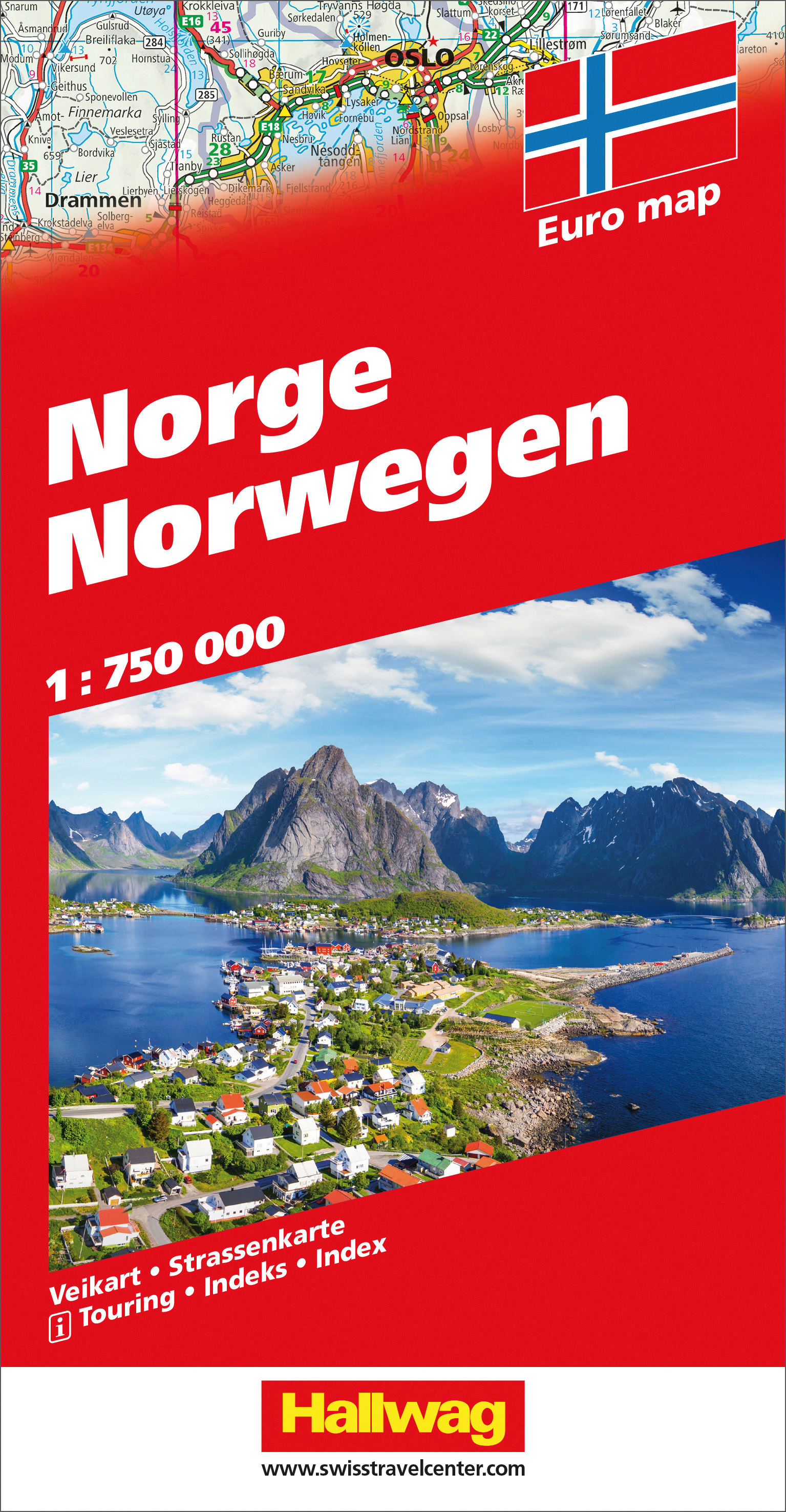 HALLWAG Strassenkarte 3-8283-1079- Norwegen (Dis/BT) 1:750'000