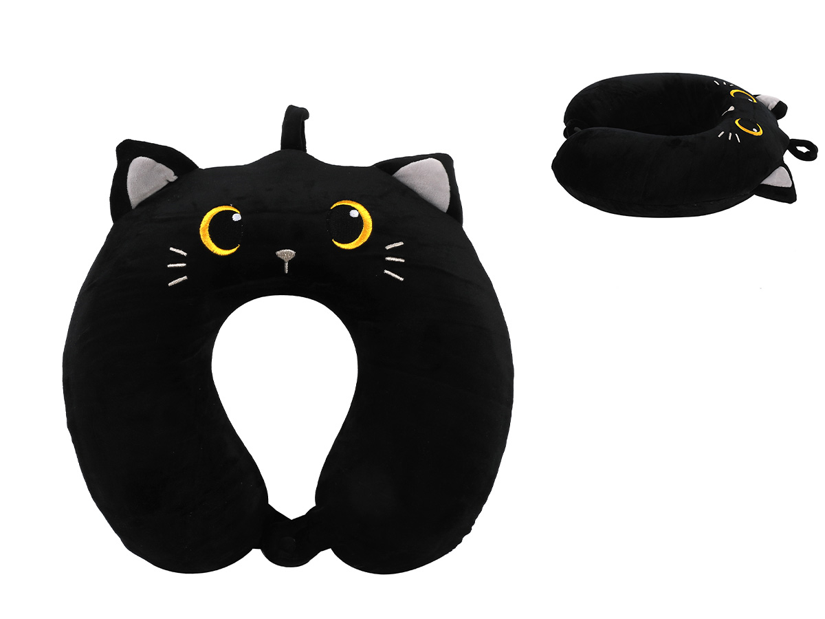 I-TOTAL Reisekissen 30x30x10cm XL2184A Cat black