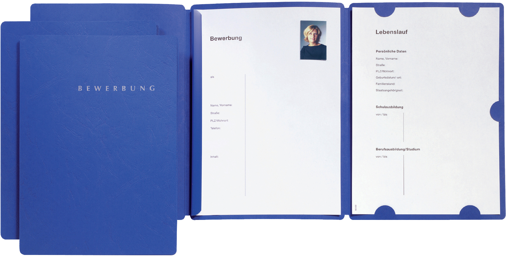 PAGNA Bewerbungsmappe Select 22016-02 blau 3-teilig 3 Stück