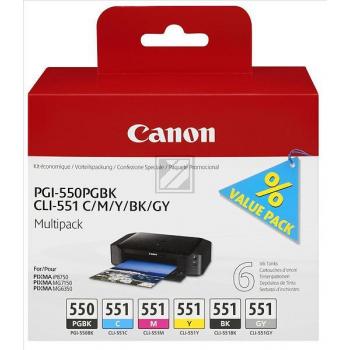 CANON Multipack Tinte PGBK/CMY/BK/GY PGCL550/1 PIXMA MG6350 15/7ml CANON Multipack Tinte PGBK/CMY/BK/GY PGCL550/1 PIXMA MG6350 15/7ml