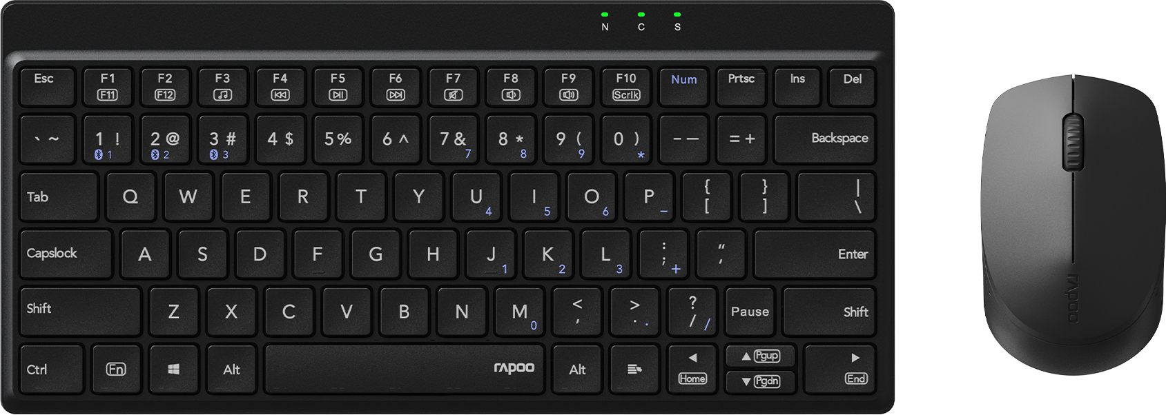 RAPOO 8000GT Deskset R-11066 Wirel. Multimode,Black-Grey