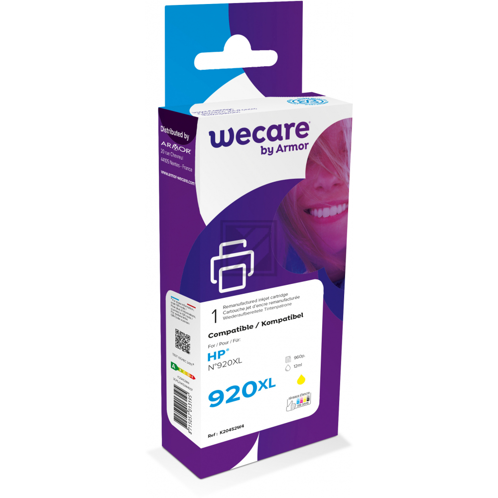 WECARE Tinte 920XL rebuilt yellow CD974AEWE zu HP OfficeJet 6500 12ml WECARE Tinte 920XL rebuilt yellow CD974AEWE zu HP OfficeJet 6500 12ml