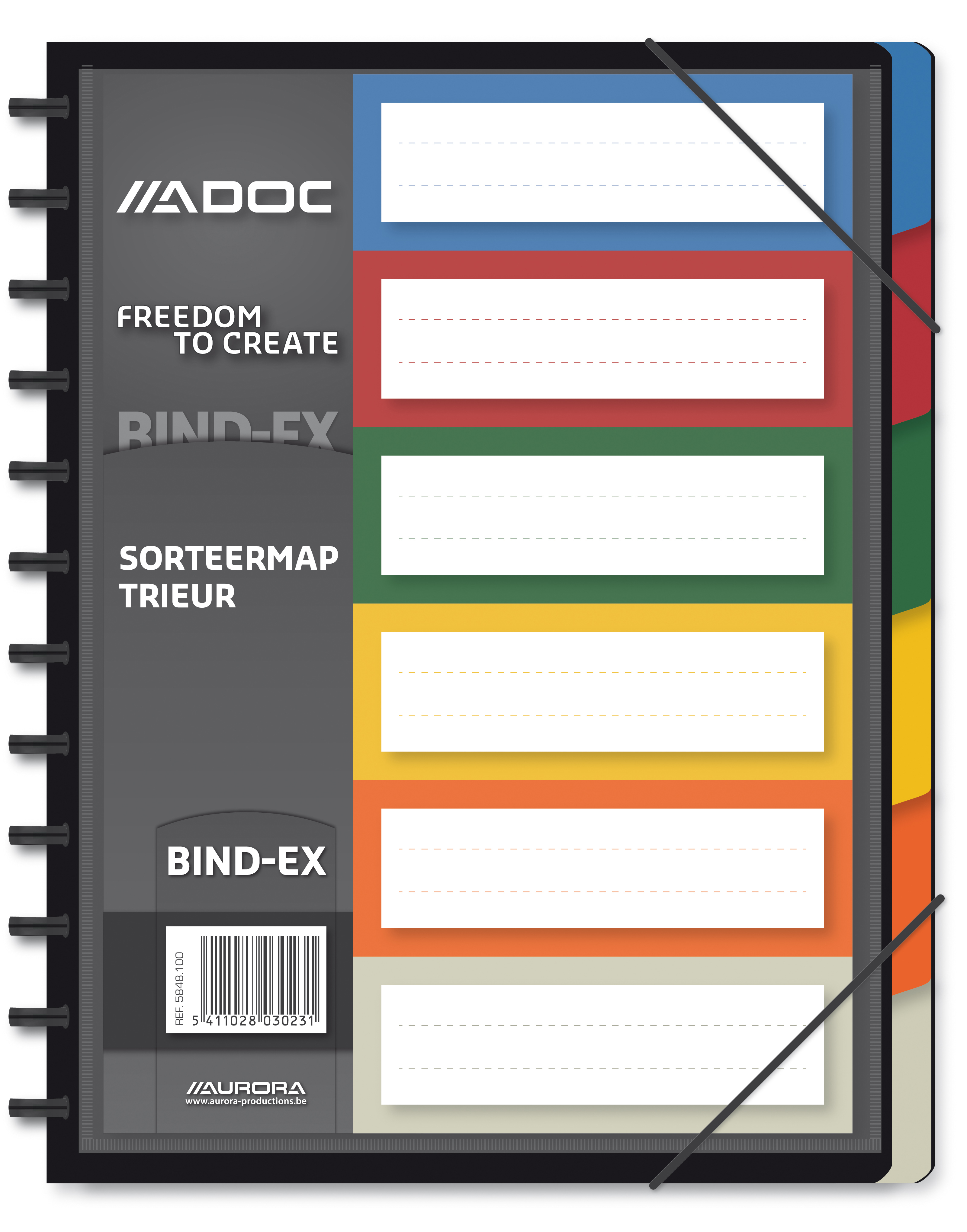 ADOC Fächermappe A4 5848.100 schwarz 6 Fächer