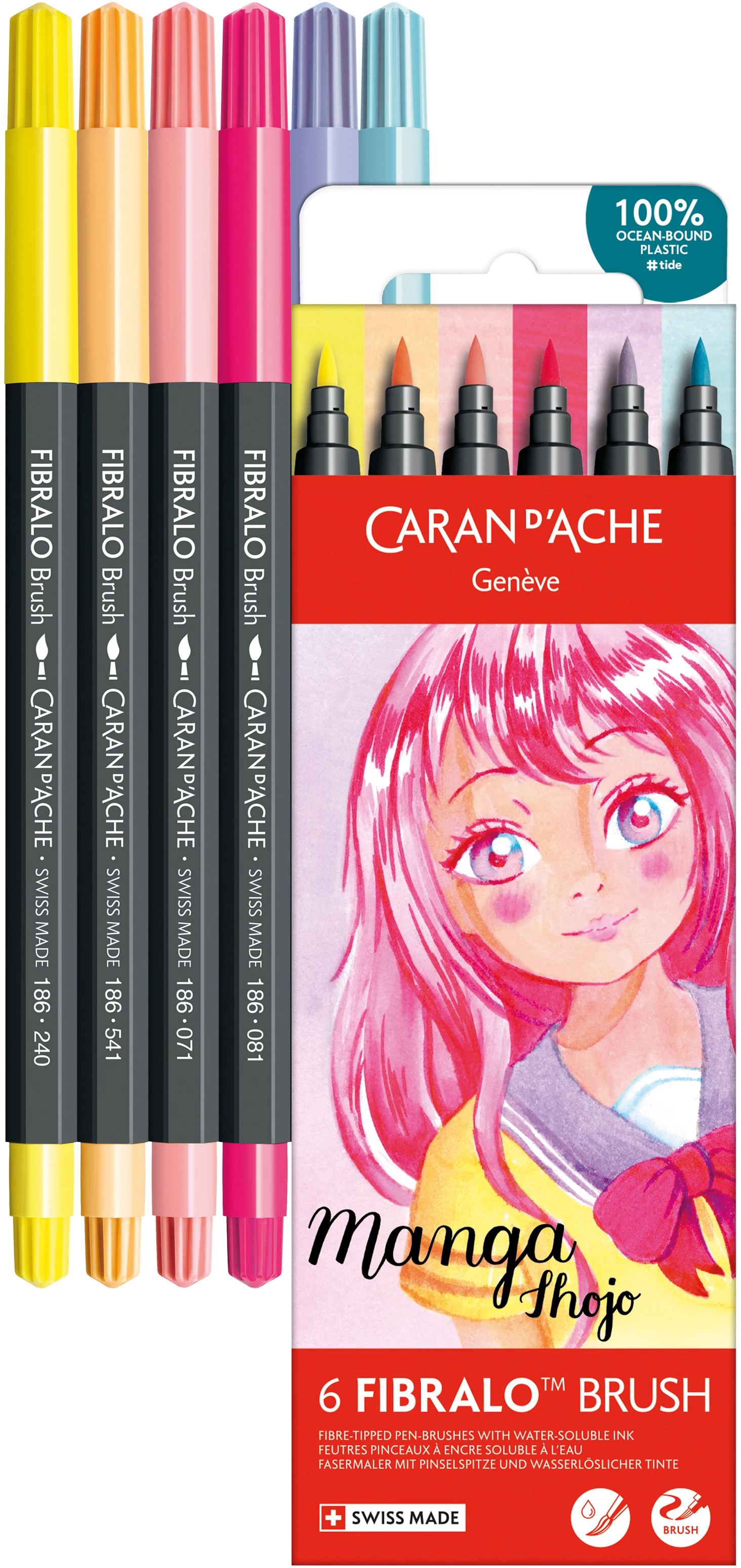 CARAN D'ACHE Classic Fibralo Brush 0.5-5mm 186.801 Manga Shojo 6 Stück