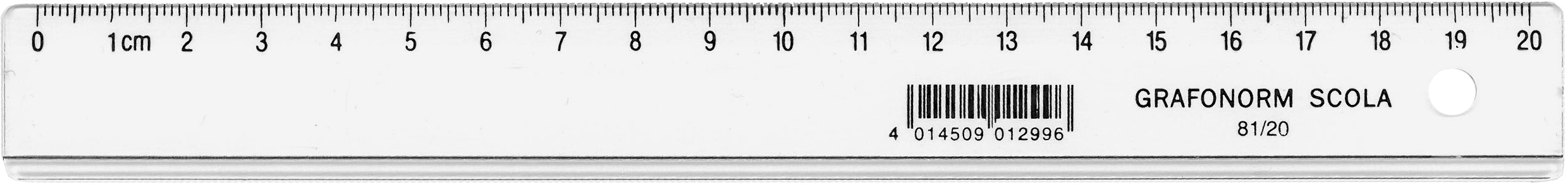 DUX Flachlineal SCOLA 20cm 81/20 Polystyrol