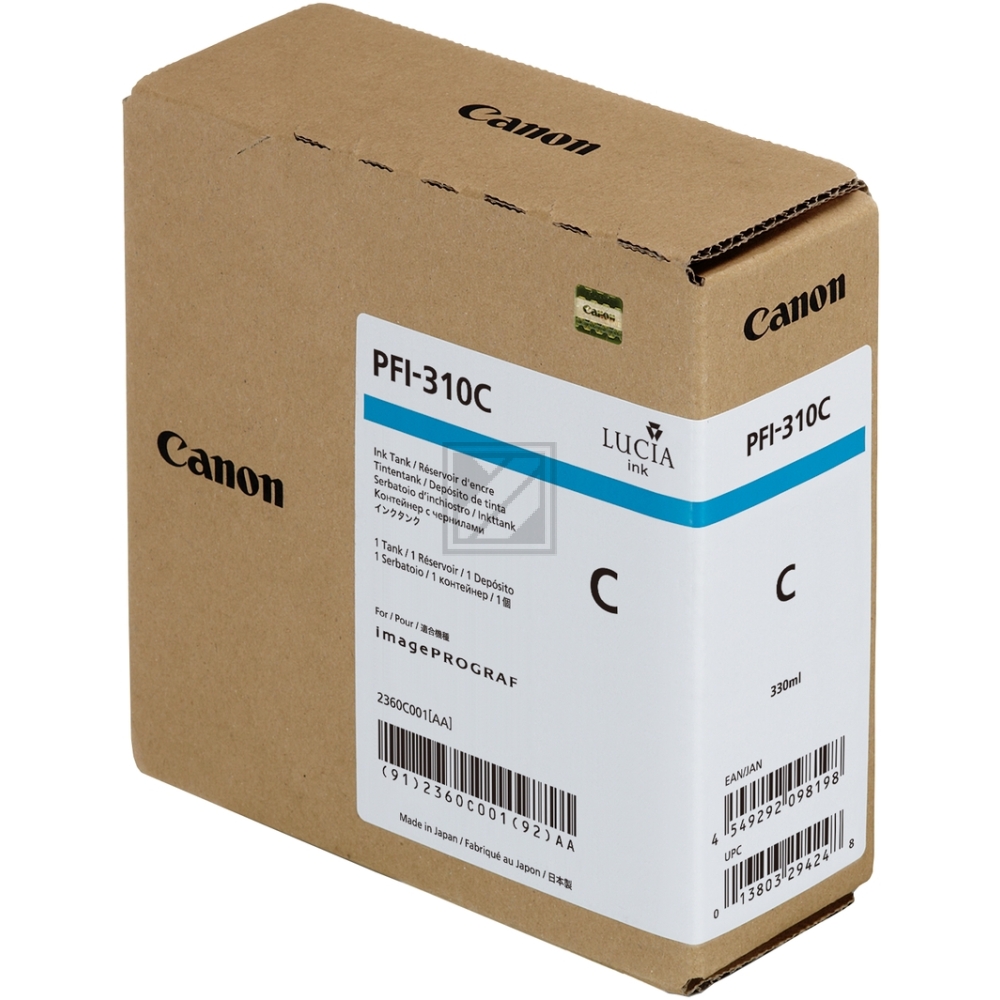 CANON Tintenpatrone cyan PFI1300C iPF PRO-2000/PRO-6000S 330ml CANON Tintenpatrone cyan PFI1300C iPF PRO-2000/PRO-6000S 330ml